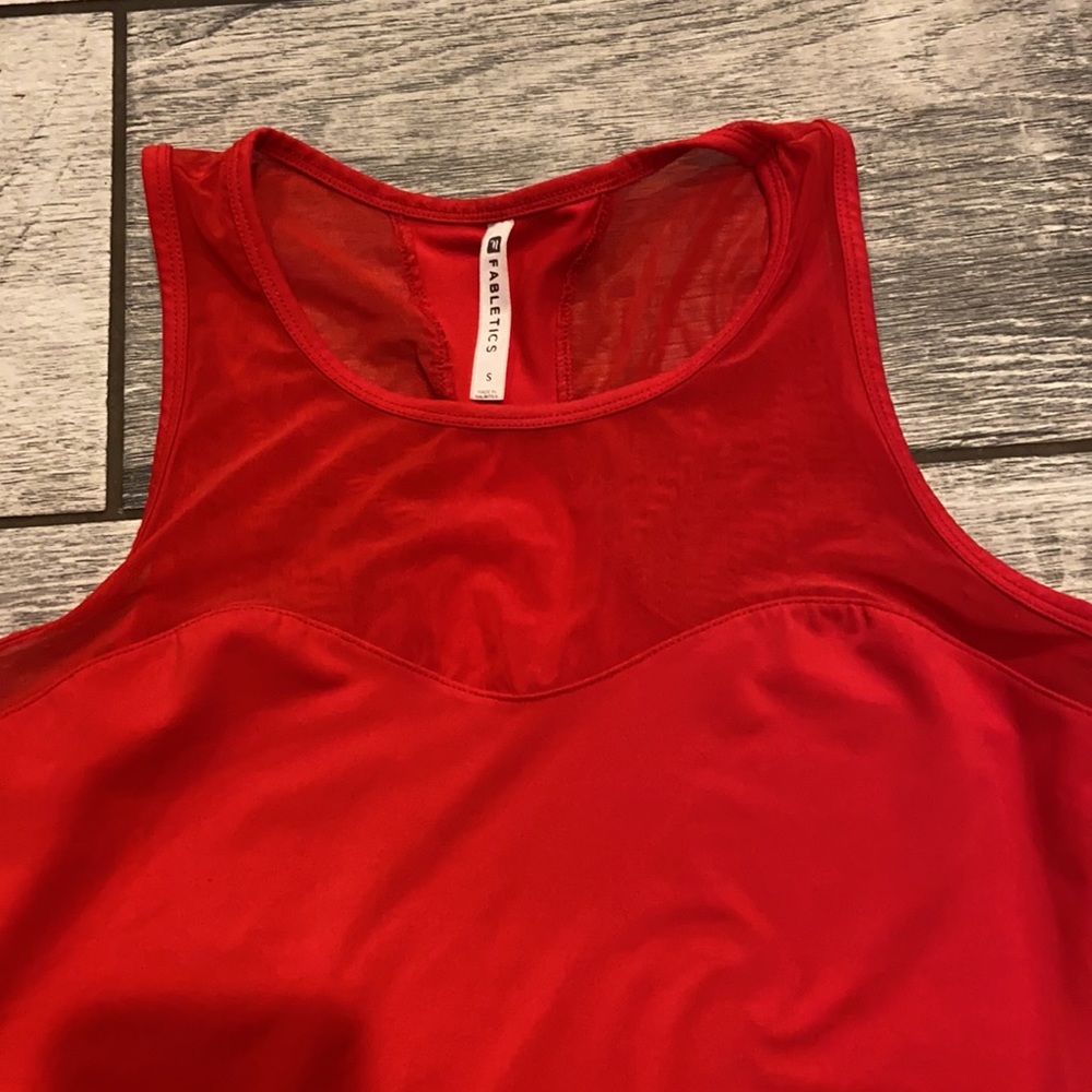 Fabletics Helena Red Mesh Racerback Tank Small - Picture 4 of 5